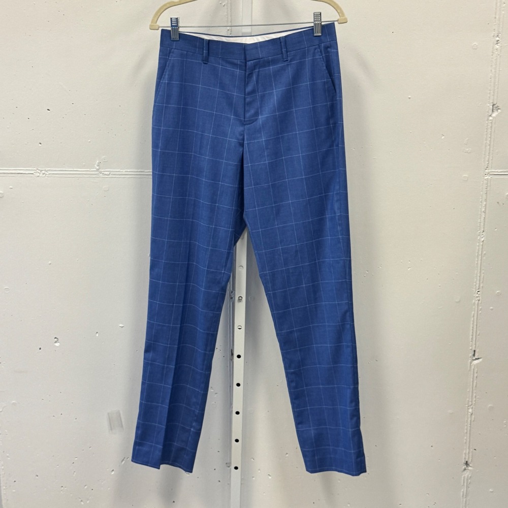Tommy Hilfiger TH Flex Youth Blue Windowpane Dress Pants Sz 20 Stretch Trousers